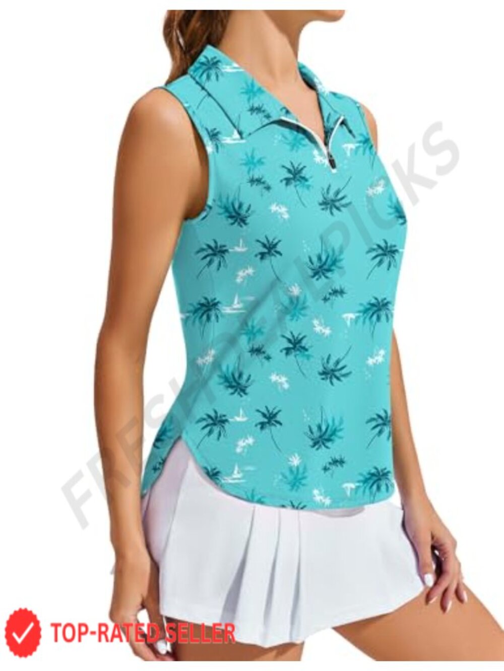 Women's Sleeveless 1/4 Zip Golf Polo UPF 50+ Quick Dry Athletic